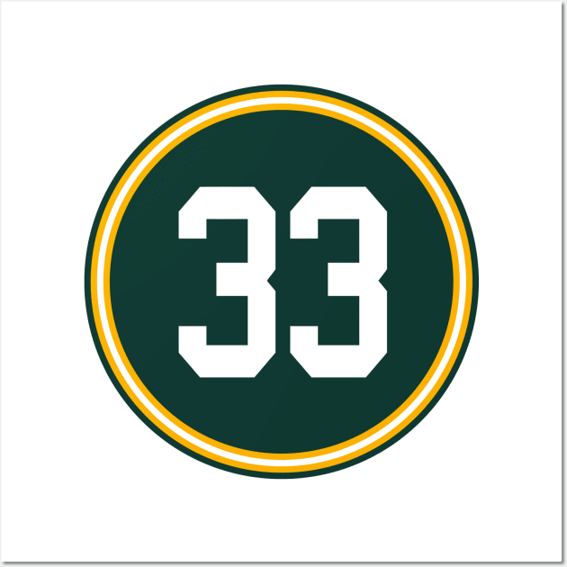 Aaron Jones Number 33 Jersey Green Bay Packers Inspired Wall Art by naesha stores